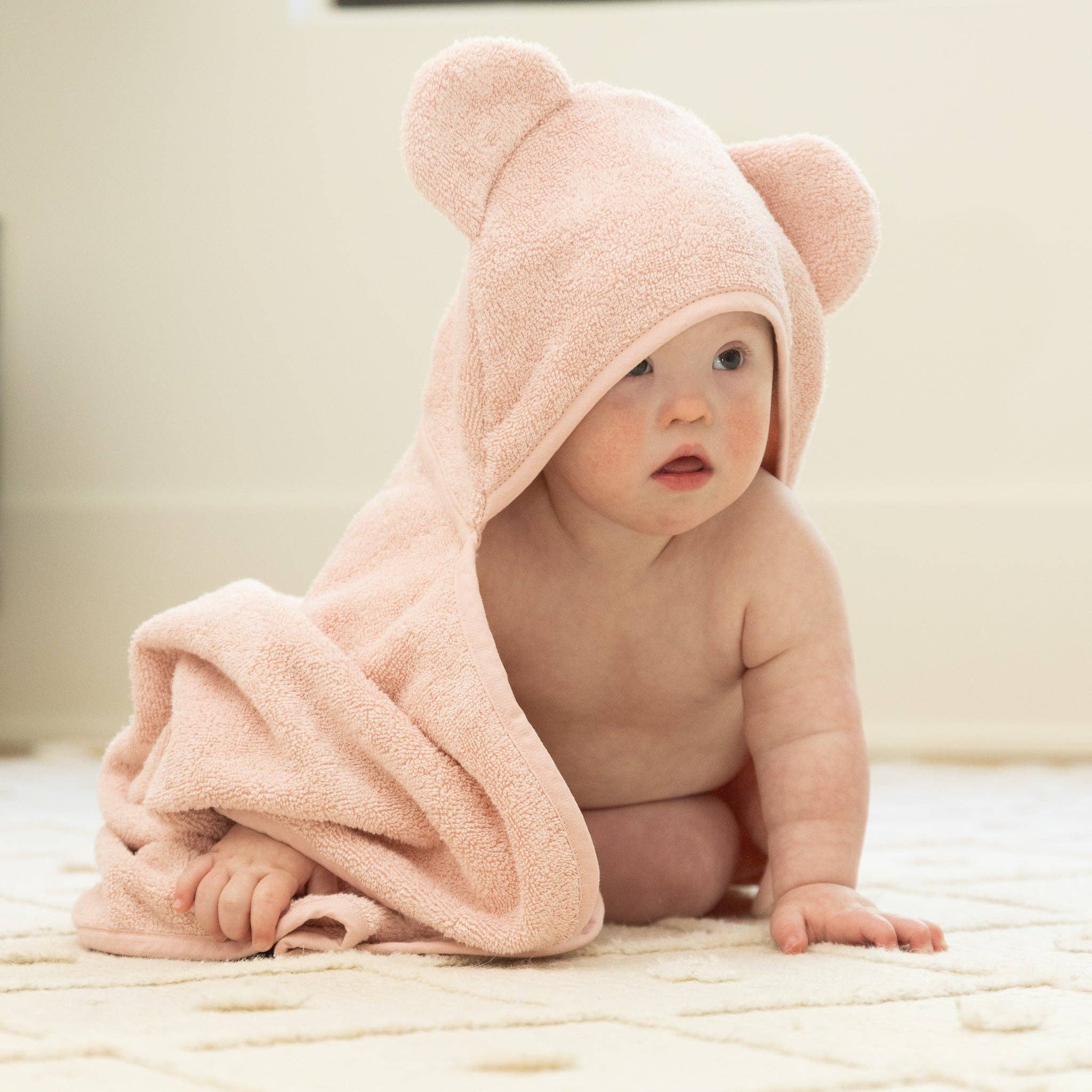 Hooded Towel + Wash Mitt Set (Blush)
