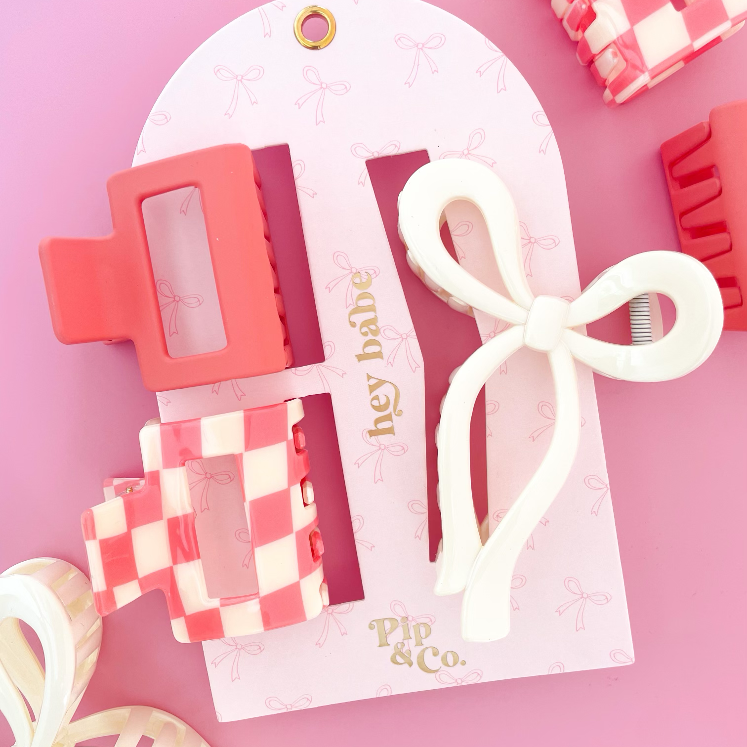 Claw Hair Clip Set (Pink)