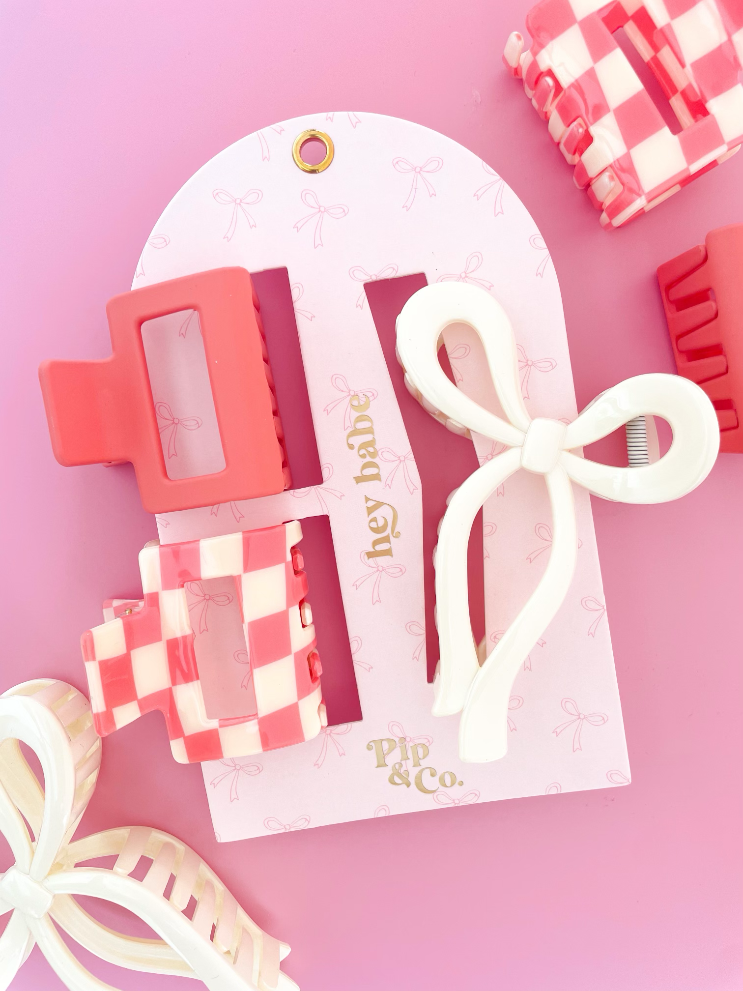 Claw Hair Clip Set (Pink)