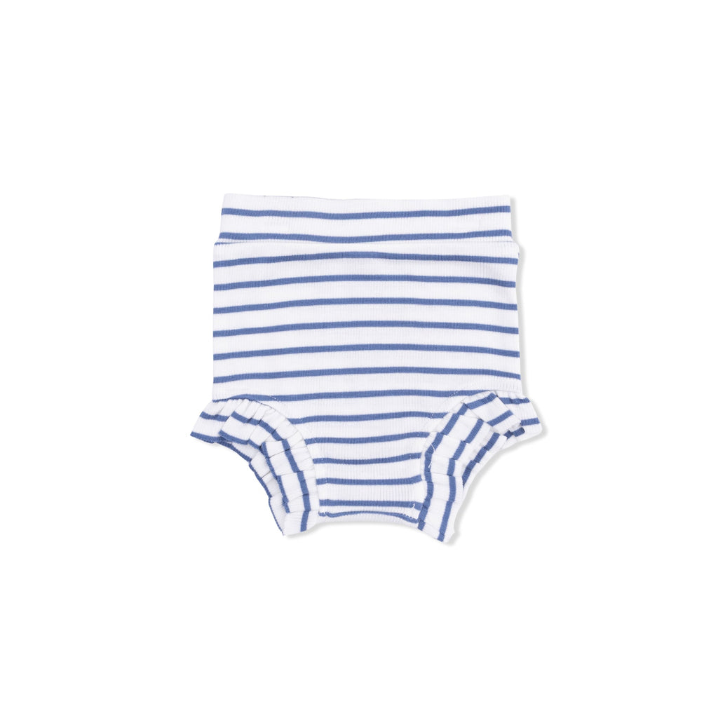 Tank Top & High Waisted Short (Navy Stripe)