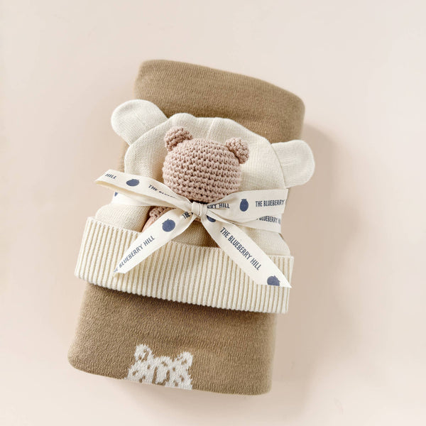 Teether Rattle Toy (Brown Bear)
