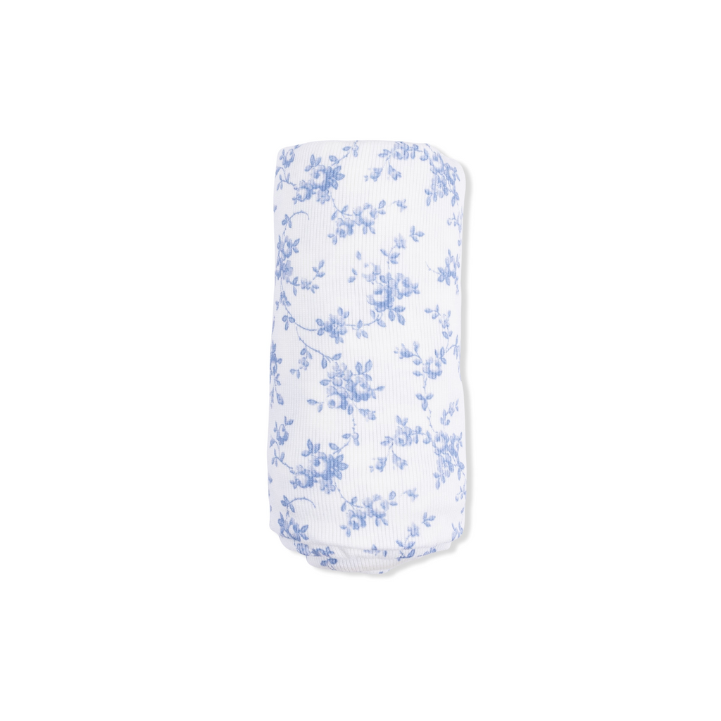 Swaddle Blanket (Baby Blue Vines Floral)