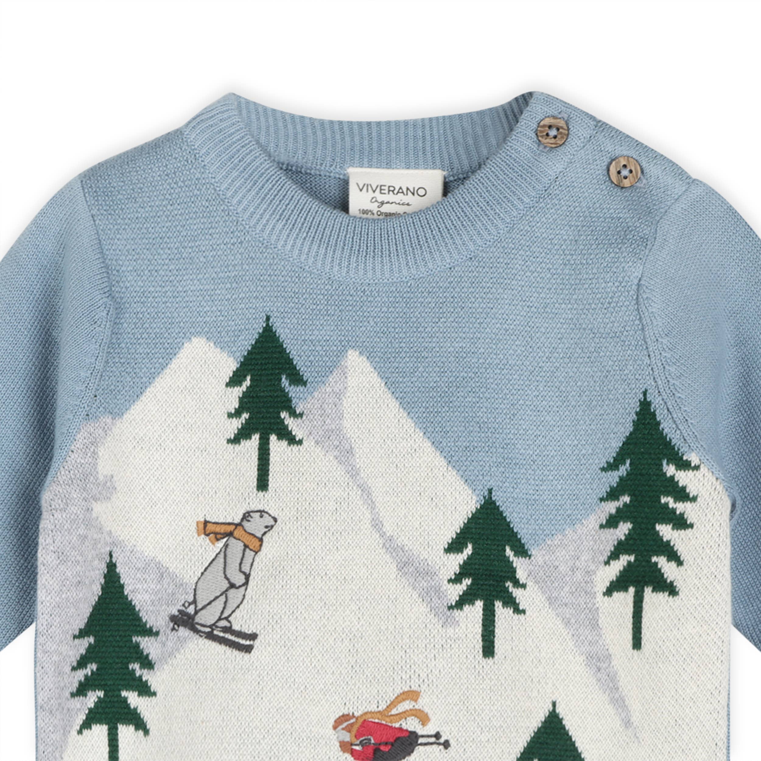 Ski Knit Pullover Sweater & Pant Set (Mineral Blue)
