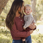 Relaxed Knit Sweater (Black Cherry Stripe)