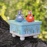 Dancing Fox & Bunny Music Box