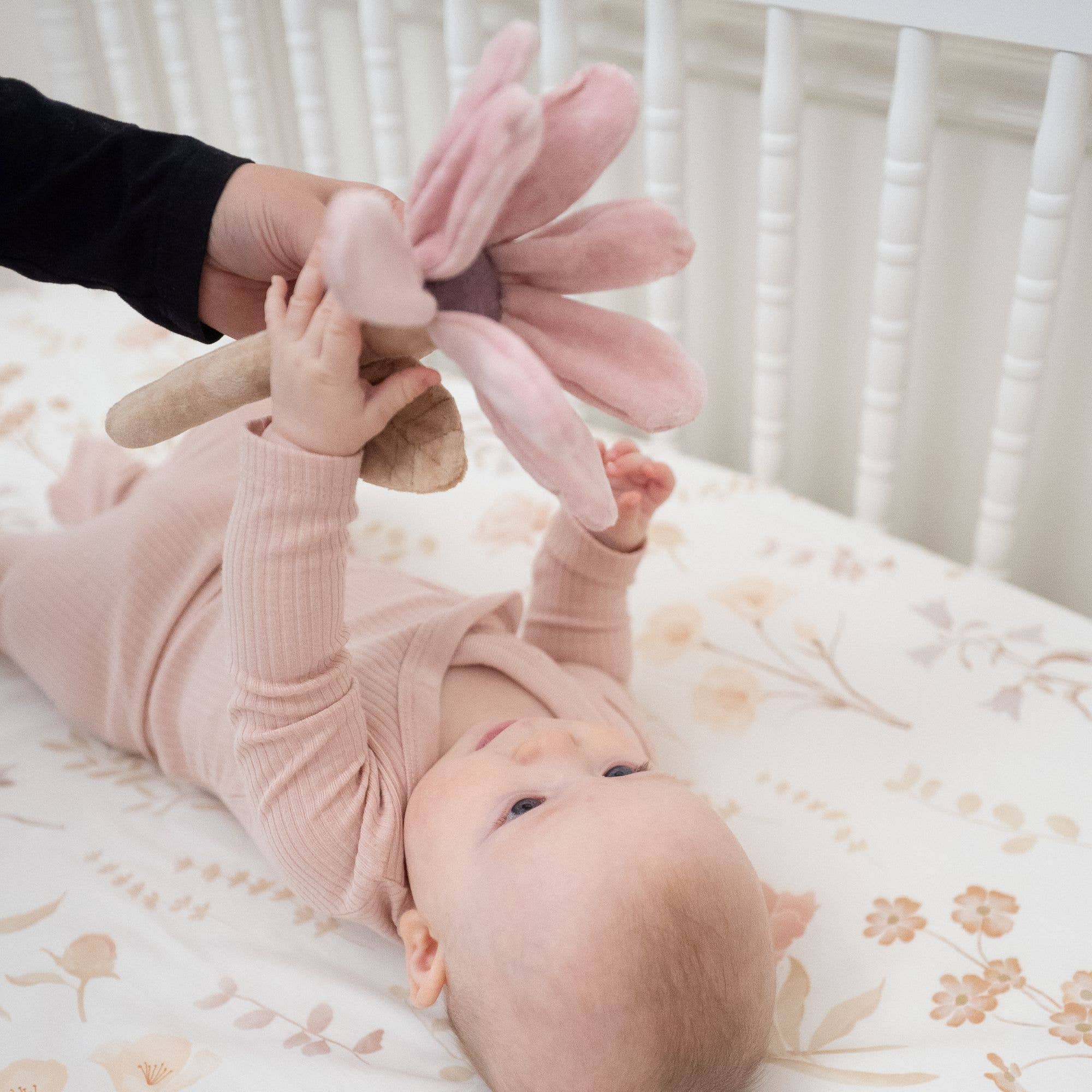 Plush Rattle Toy (Violet Floral)