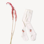 Fine Knit Baby Girl Tights (Floral Jacquard)