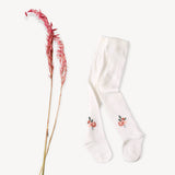 Fine Knit Baby Girl Tights (Floral Jacquard)
