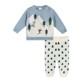 Ski Knit Pullover Sweater & Pant Set (Mineral Blue)
