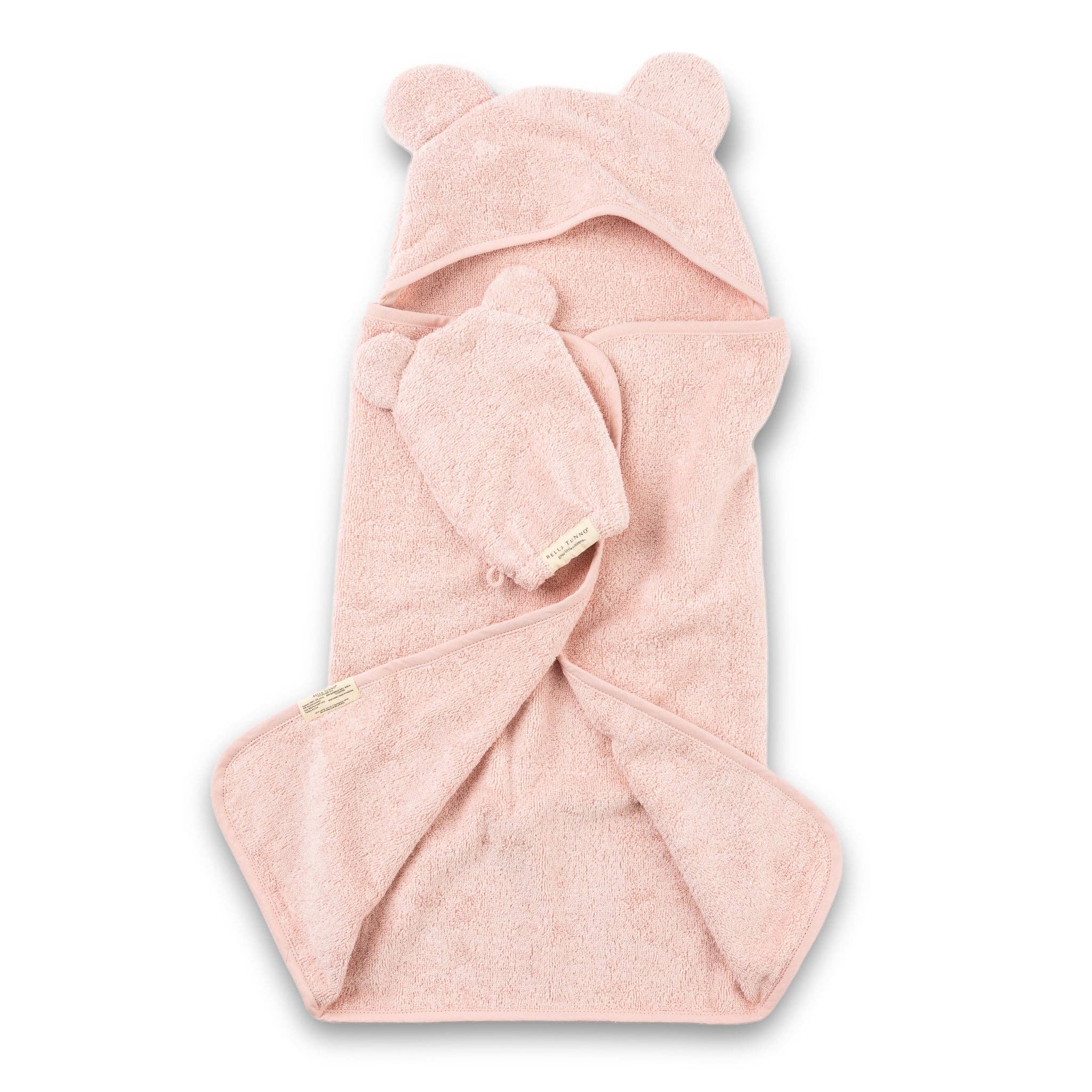 Hooded Towel + Wash Mitt Set (Blush)