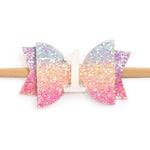 1st Birthday Bow Headband (Pastel Rainbow)