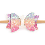 1st Birthday Bow Headband (Pastel Rainbow)