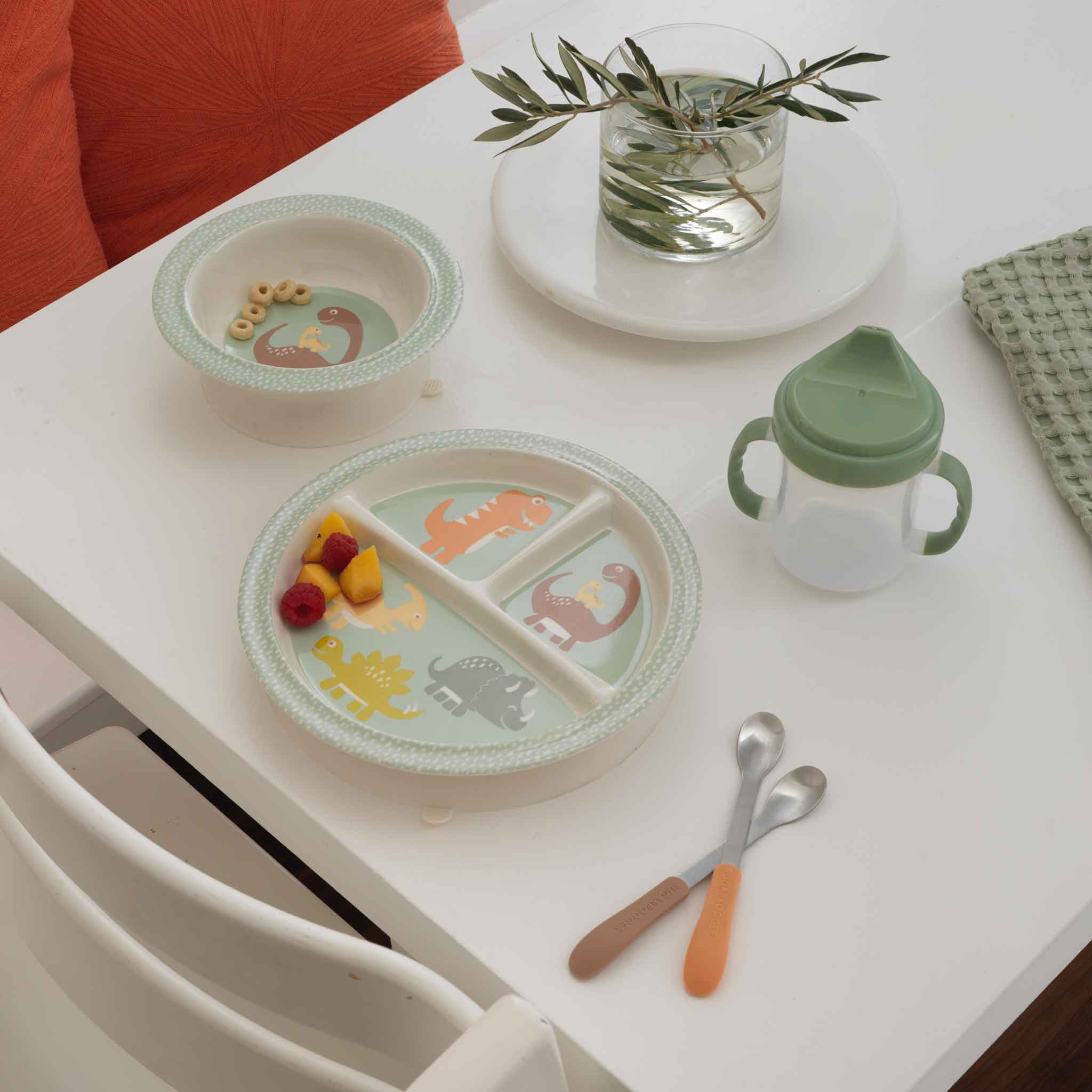 Divided Suction Plate (Baby Dinosaur)