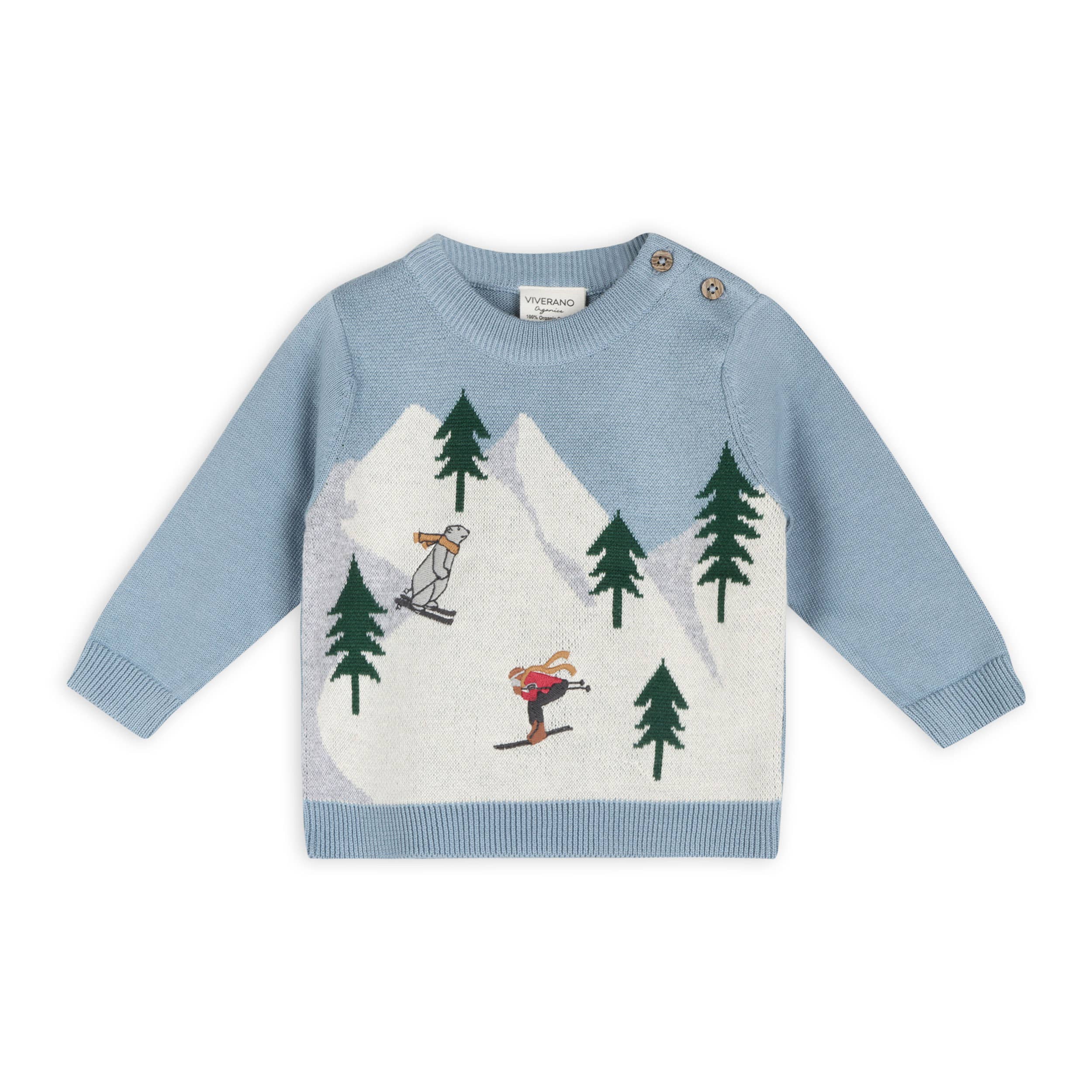 Ski Knit Pullover Sweater & Pant Set (Mineral Blue)