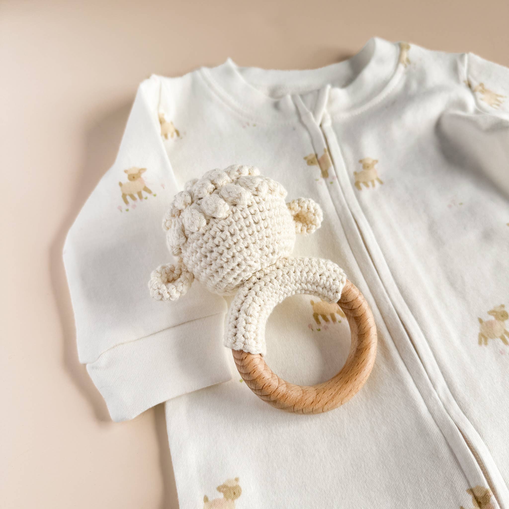 Teether Rattle Toy (Lamb)
