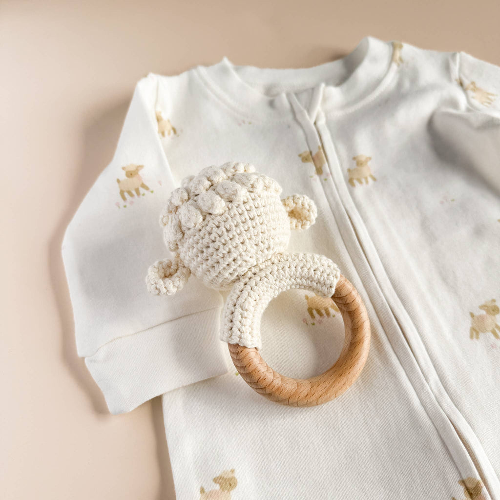 Teether Rattle Toy (Lamb)