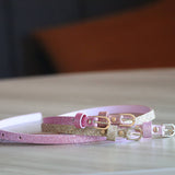 Girls Ultra Skinny Glitter Belt (Pale Pink)