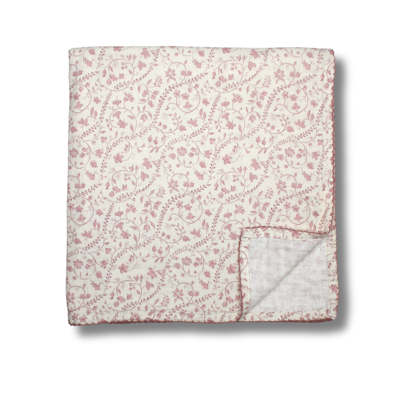 Heirloom Vine Muslin Blanket (Mauve)