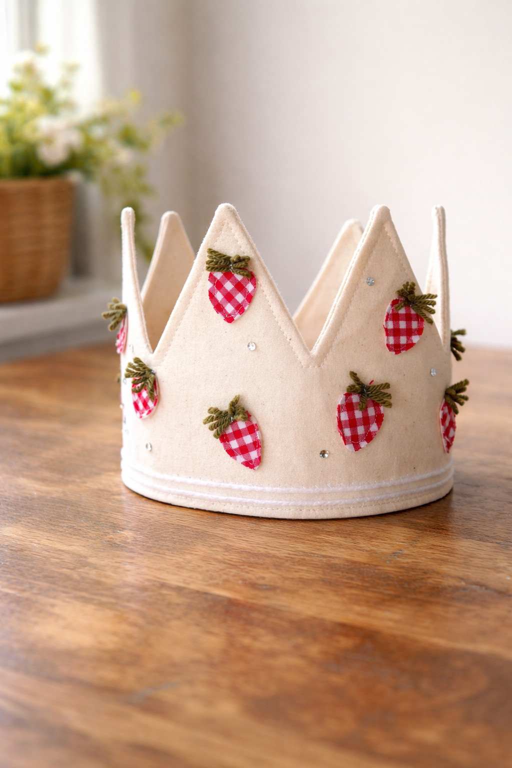 Handmade Strawberry Cotton Crown