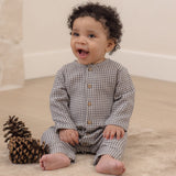 Pocketed Woven Jumpsuit (Midnight Gingham)