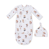 Bundle Gown and Knotted Hat (Mixed Sports Bears)