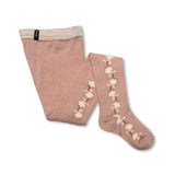 Anthea Jacquard Flower Pointelle Tights (Vieux Rose)