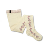 Anthea Jacquard Flower Pointelle Tights (Doux Agneaux)