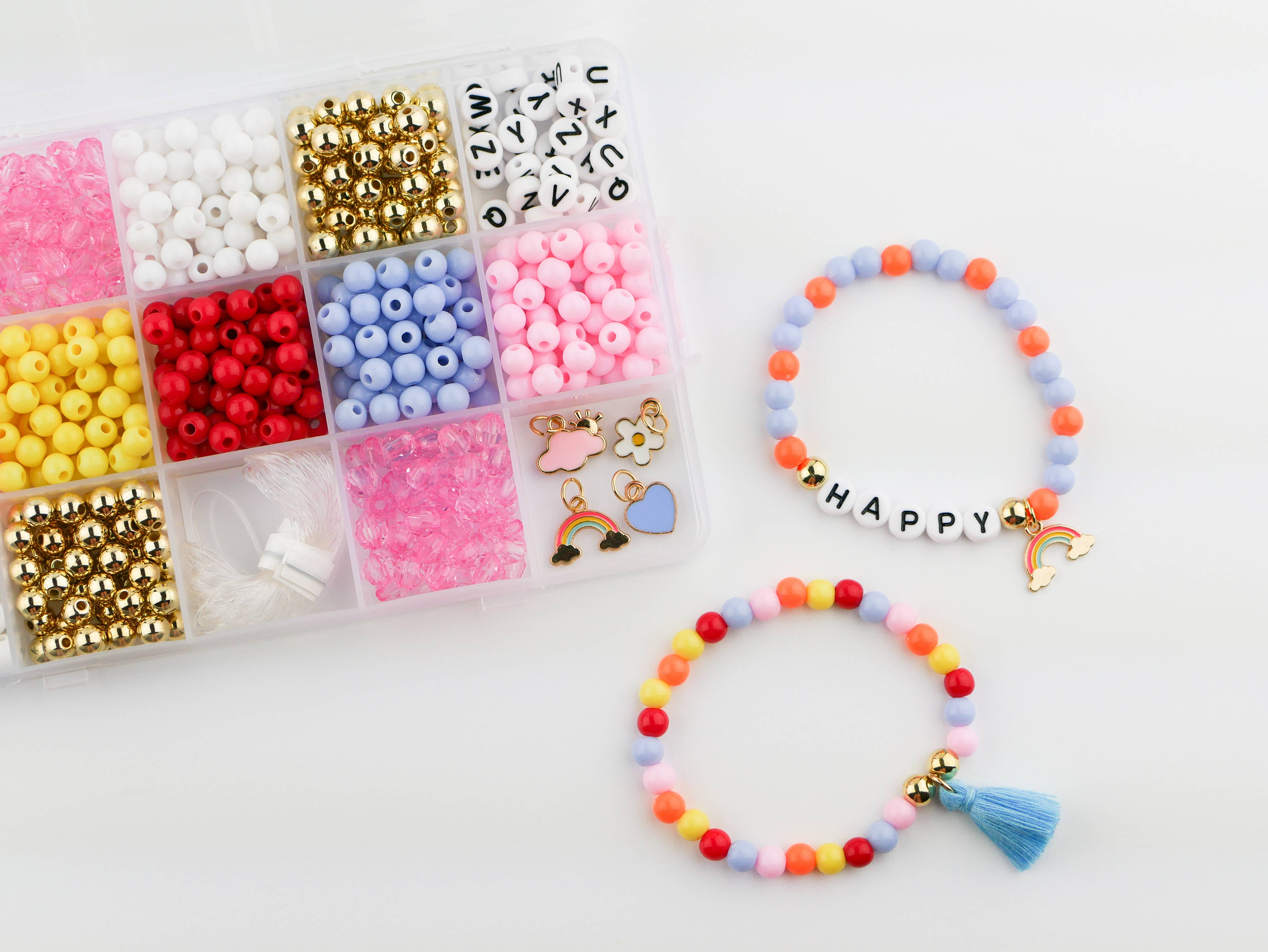 DIY Stretchy Bracelet Craft Kit (Color My World Rainbow)