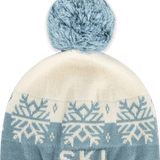 Ski Day Knit Beanie Hat (Mineral Blue)