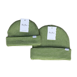 Green Striped Beanie
