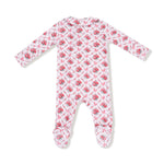 Peter Pan Two Way Zipper Footie (Rose Bow Lattice)