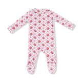 Peter Pan Two Way Zipper Footie (Rose Bow Lattice)