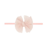 Tulle Bow Headband (Rose Quartz)