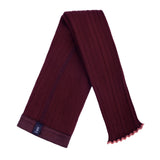 Lettuce Trimmed Ribbed Footless Tights (Bordeaux Grand Cru)