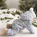 Primrose Print on Slate Hooded Baby Snowsuit