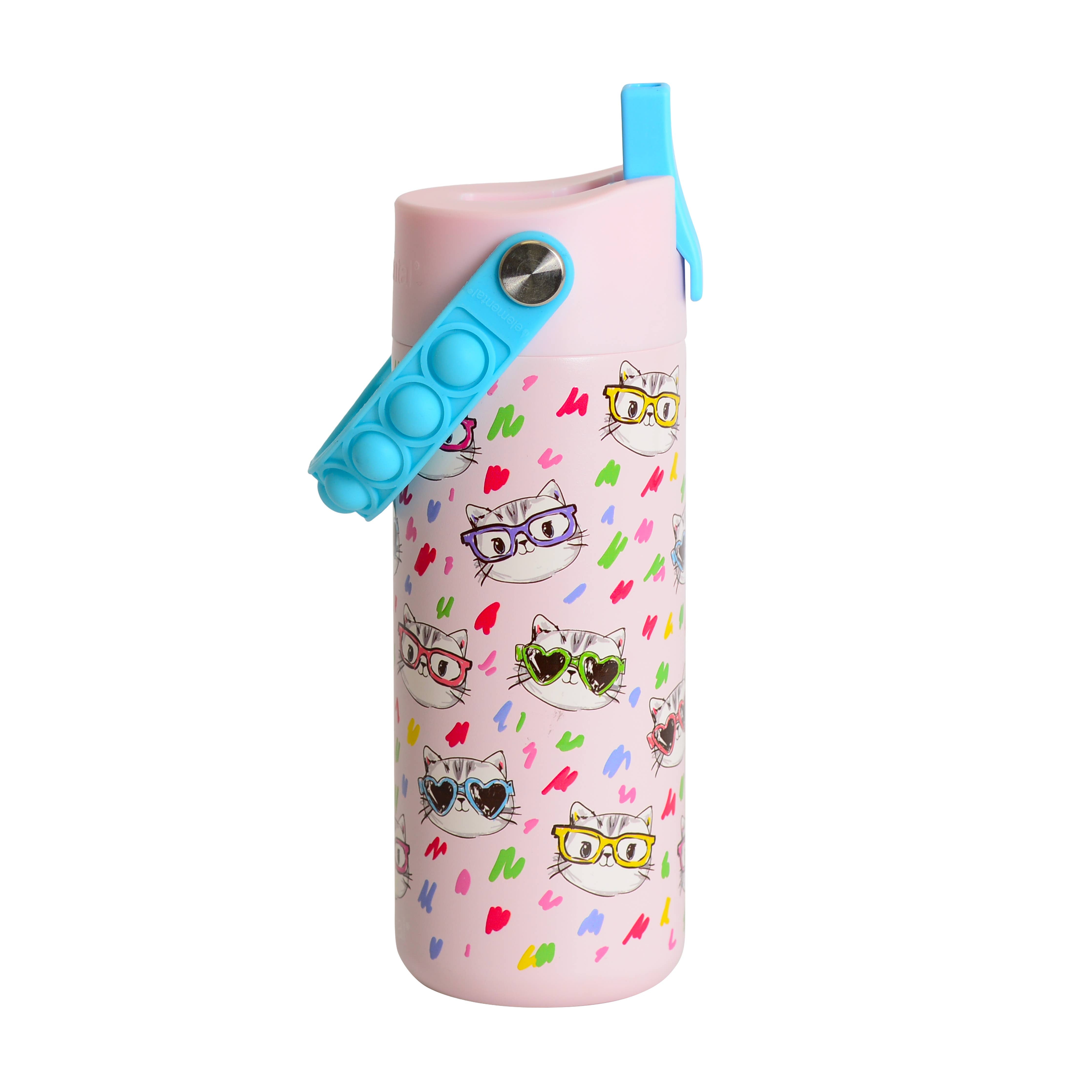 18oz Fidget Handle Stainless Bottle (Stylish Cat)