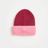 Toddler Two-Tone Beanie (Burgundy & Sachet Pink)