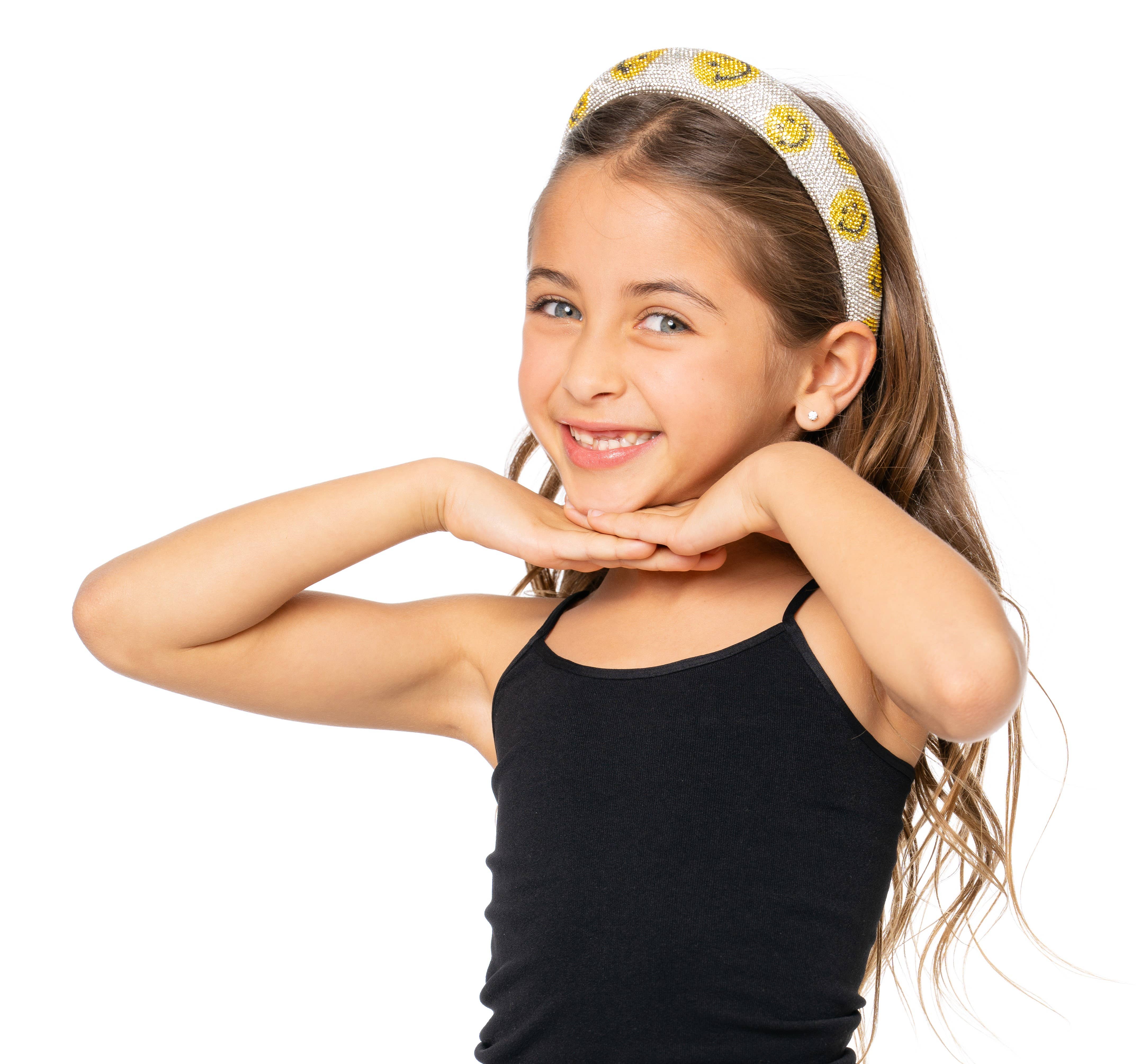 Rhinestone Happy Face Headband