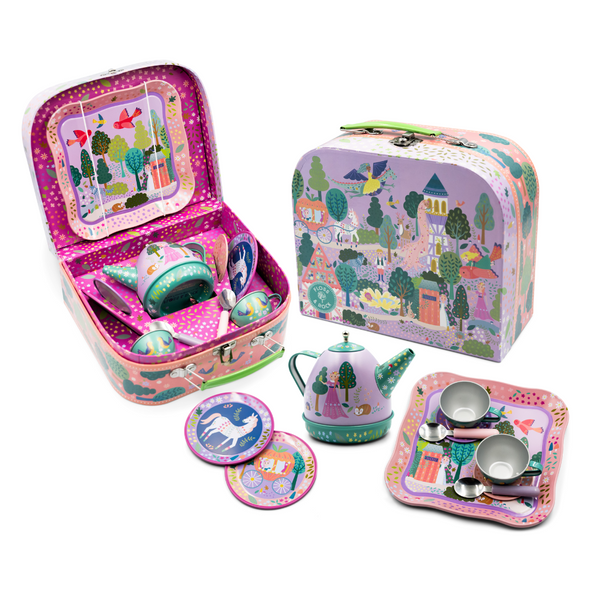 11pc Musical Tin Tea Set (Fairy Tale)