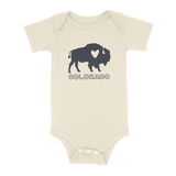 Colorado Buffalo Heart Baby Onesie