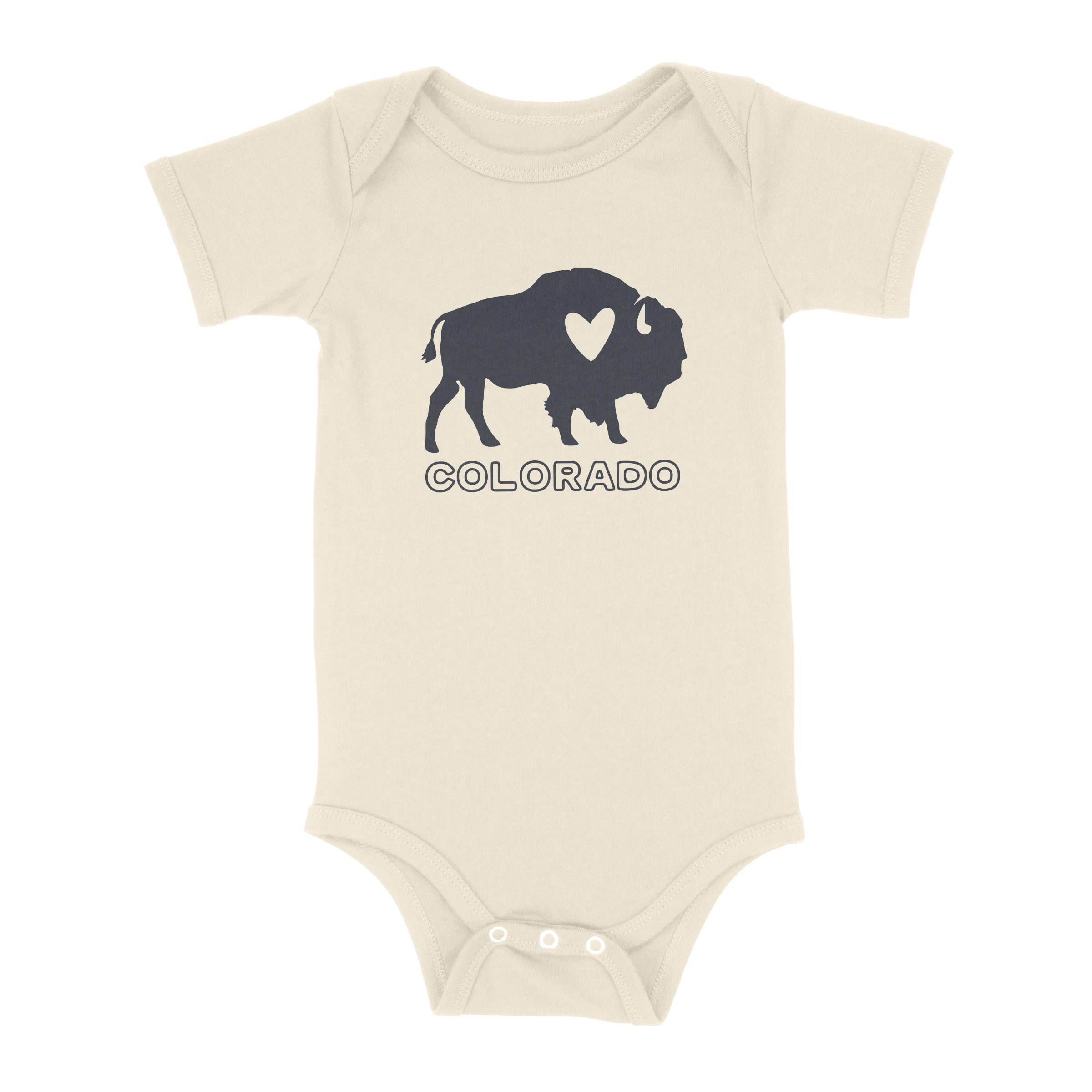 Colorado Buffalo Heart Baby Onesie