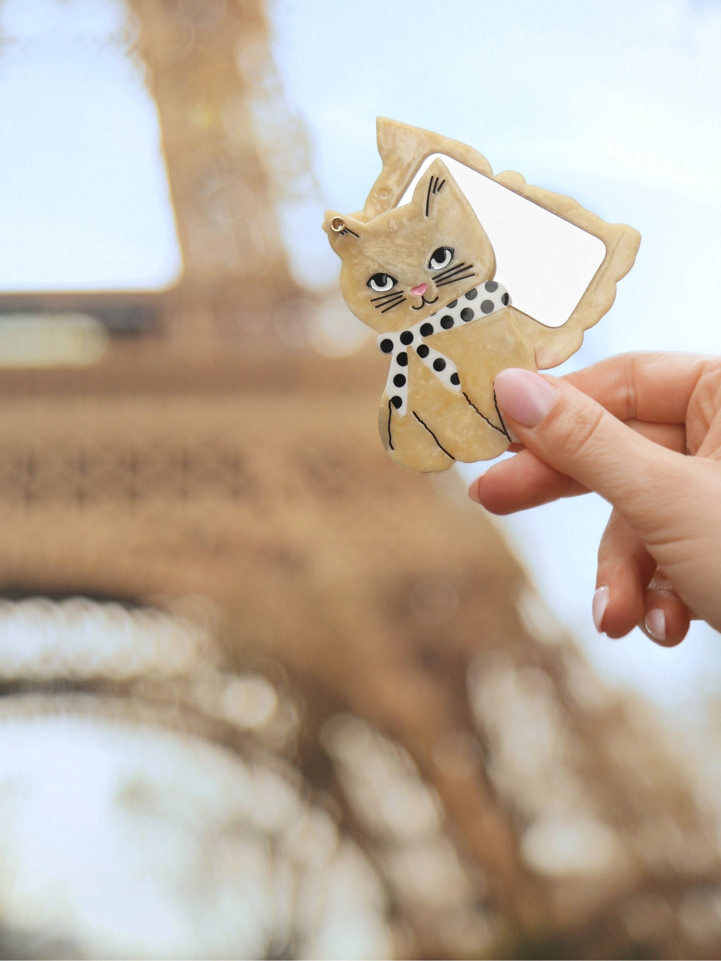 Compact Mirror (Scarf Kitten)