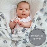 Muslin Swaddle Blanket (Elephantastic)