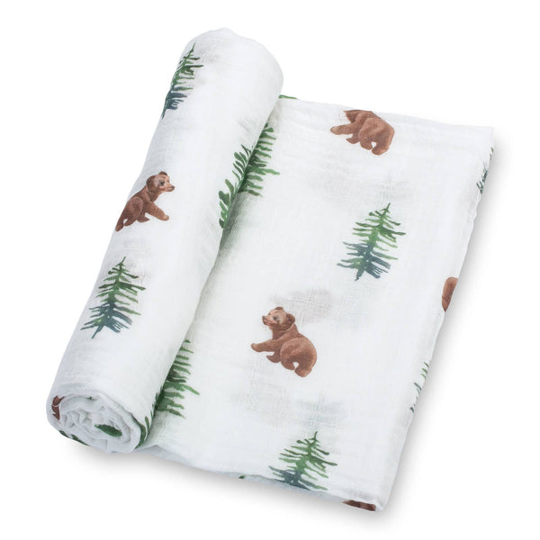 Muslin Swaddle Blanket (Baby Bear)