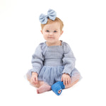 Long Sleeve Smocked Bubble with Tutu (Soft Chambray)