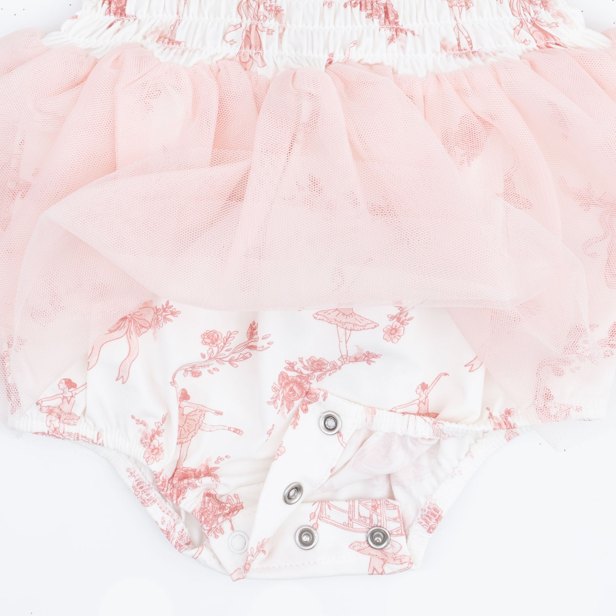 Long Sleeve Smocked Bubble with Tutu (Ballet Toile)