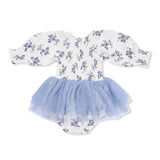 Long Sleeve Smocked Bubble with Tutu (Belle Rosette Dot)