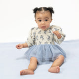 Long Sleeve Smocked Bubble with Tutu (Belle Rosette Dot)