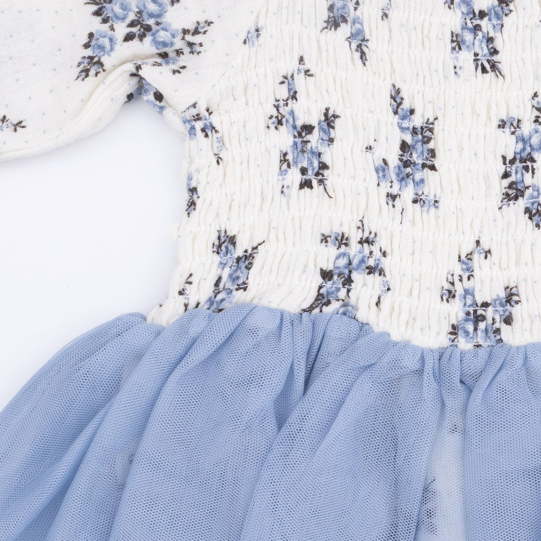 Long Sleeve Smocked Bubble with Tutu (Belle Rosette Dot)