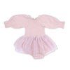 Long Sleeve Smocked Bubble with Tutu (Solid Muslin Lotus)